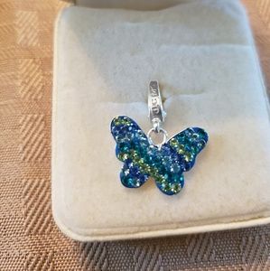 925 Buttterfly Sterling & Swarovsky Crystal Charm